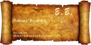 Babay Bianka névjegykártya