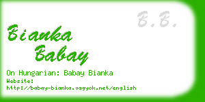 bianka babay business card